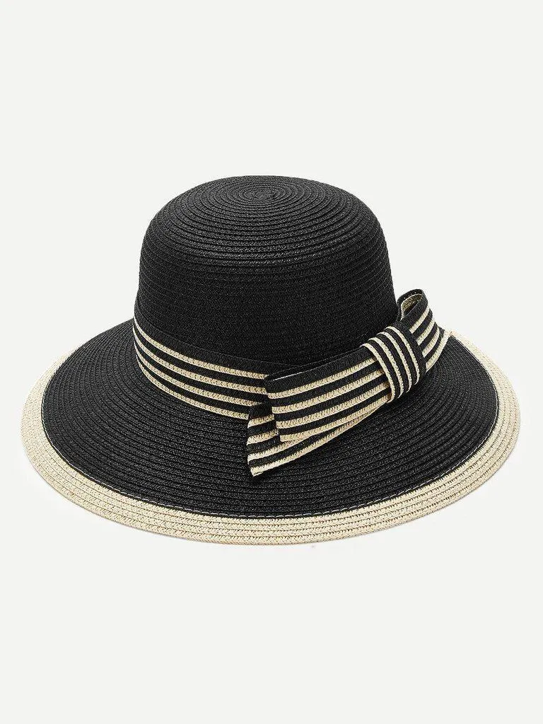 Striped Band Straw Hat