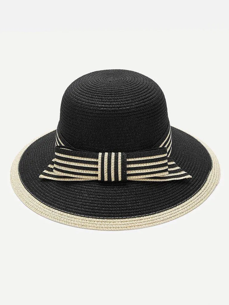 Striped Band Straw Hat