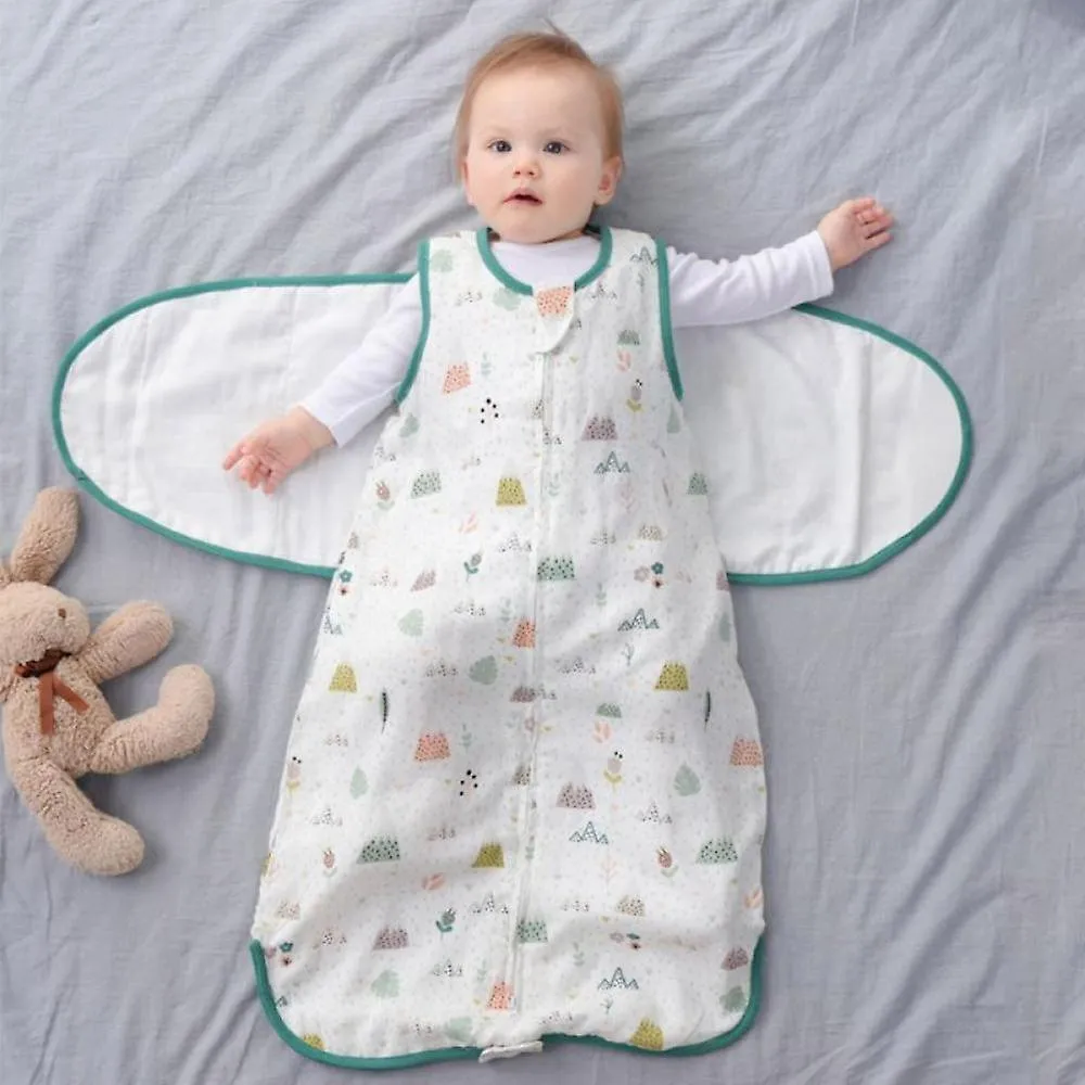 Style2 SNewborns Swaddle Sleepsack Soft Breathable Cotton Infants Sleeping Bag Adjustable Toddlers Wrap Cloth Blanket