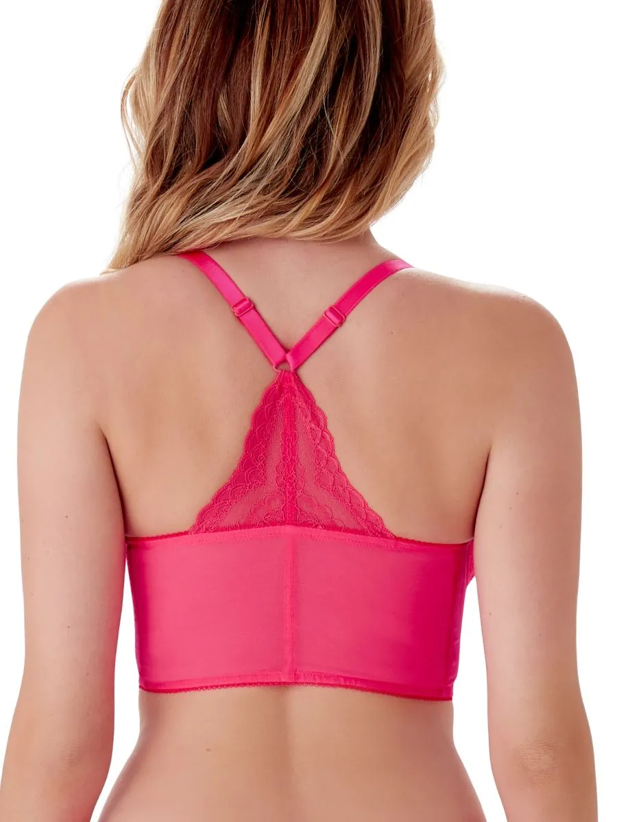 Superboost Lace Deep V Bralette - Diva Pink