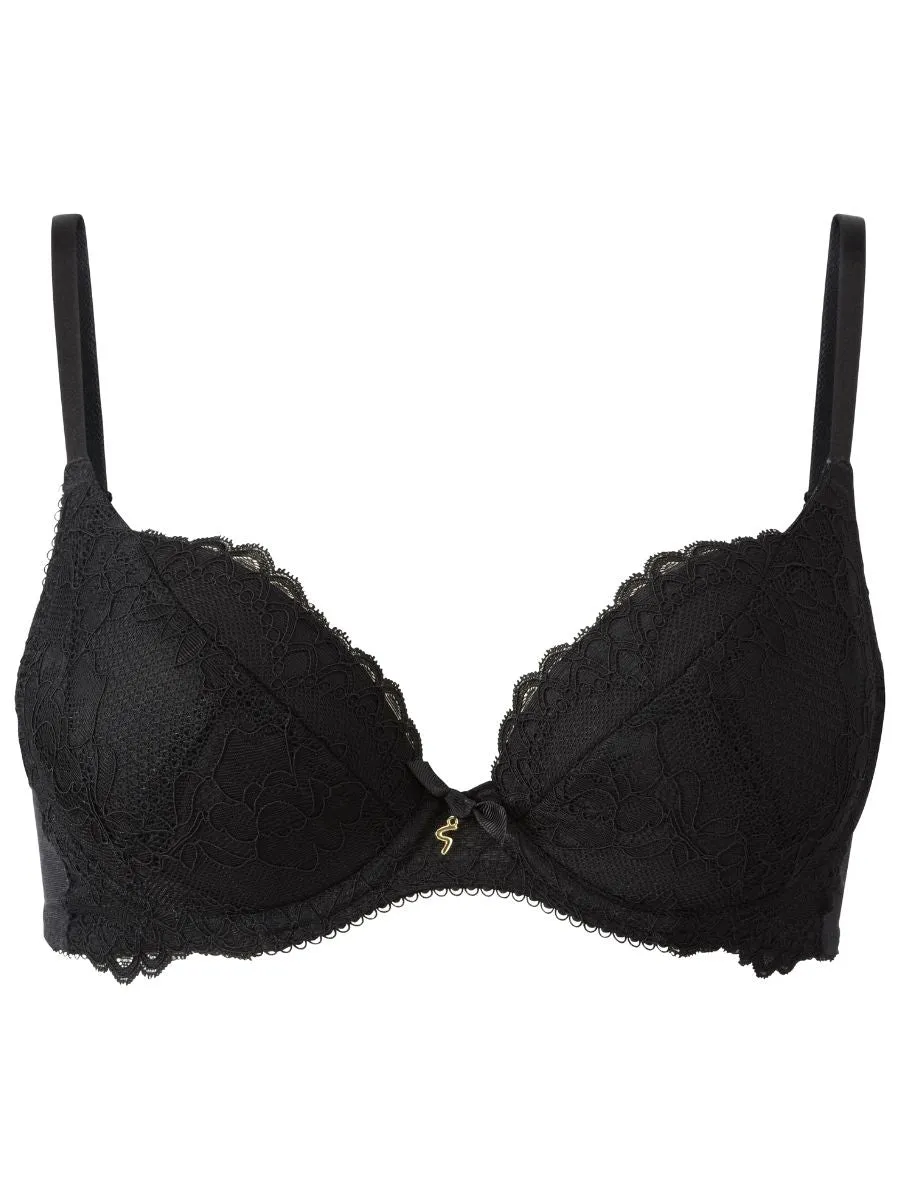 Superboost Lace Padded Plunge Bra - Black