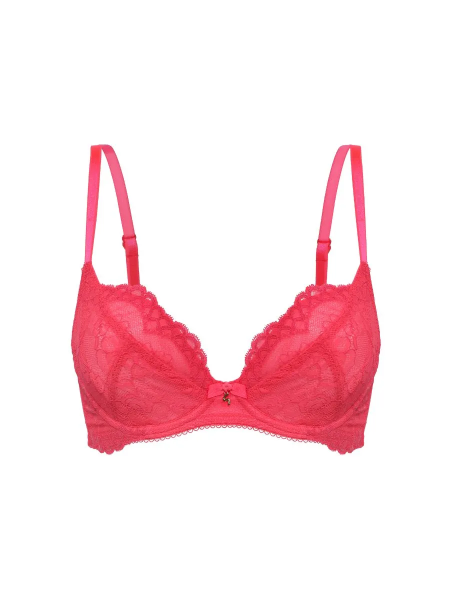 Superboost Lace Plunge Bra - Diva Pink