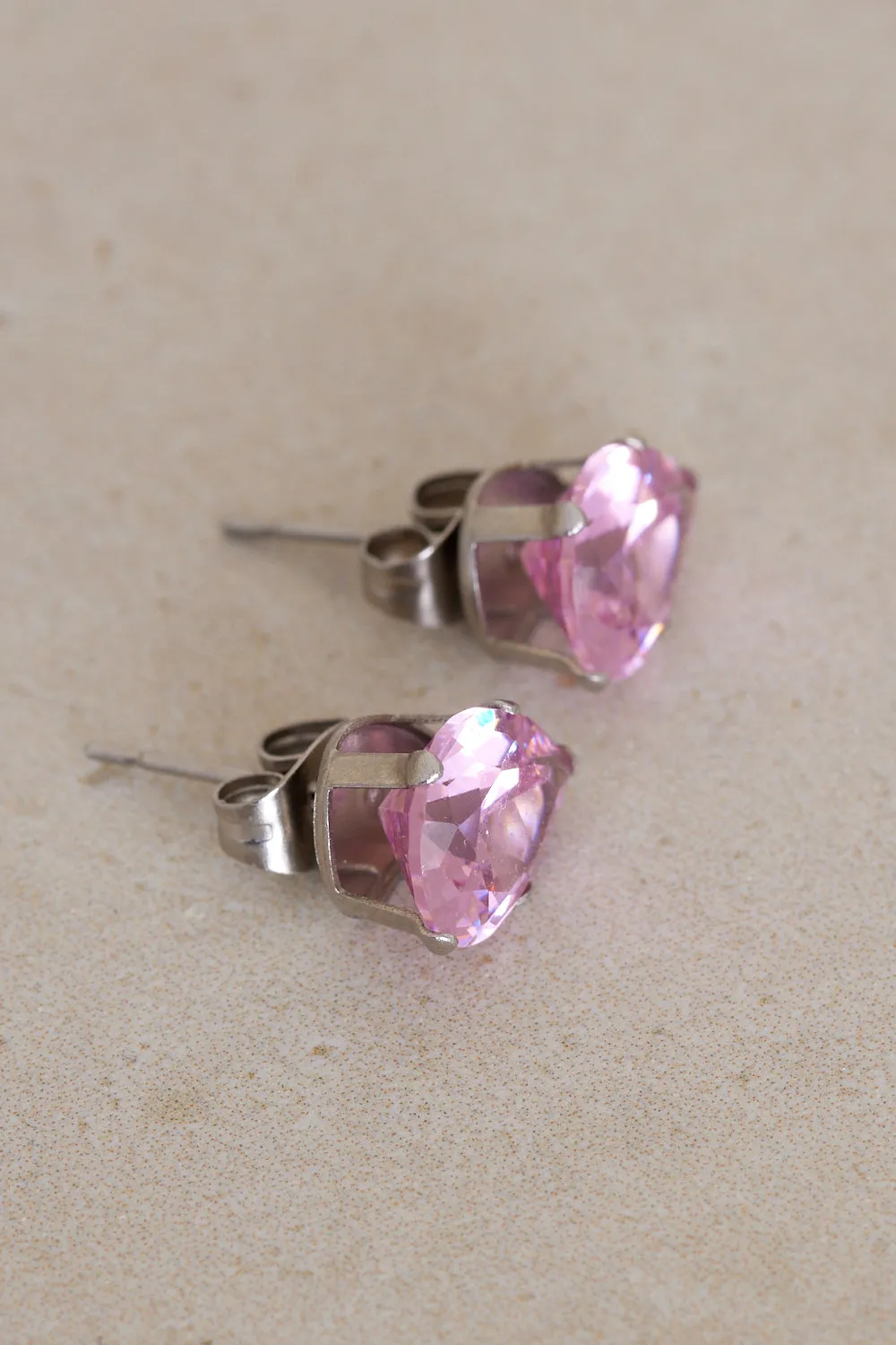 Teardrop Stud Earrings - Pastel Pink