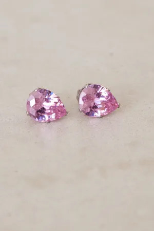 Teardrop Stud Earrings - Pastel Pink