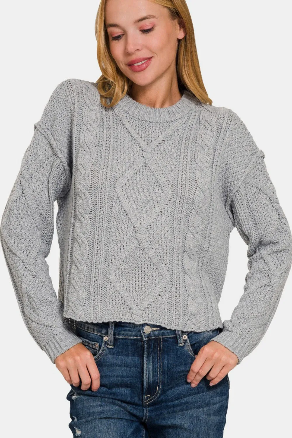 That Time Cable Sweater with Side Slits