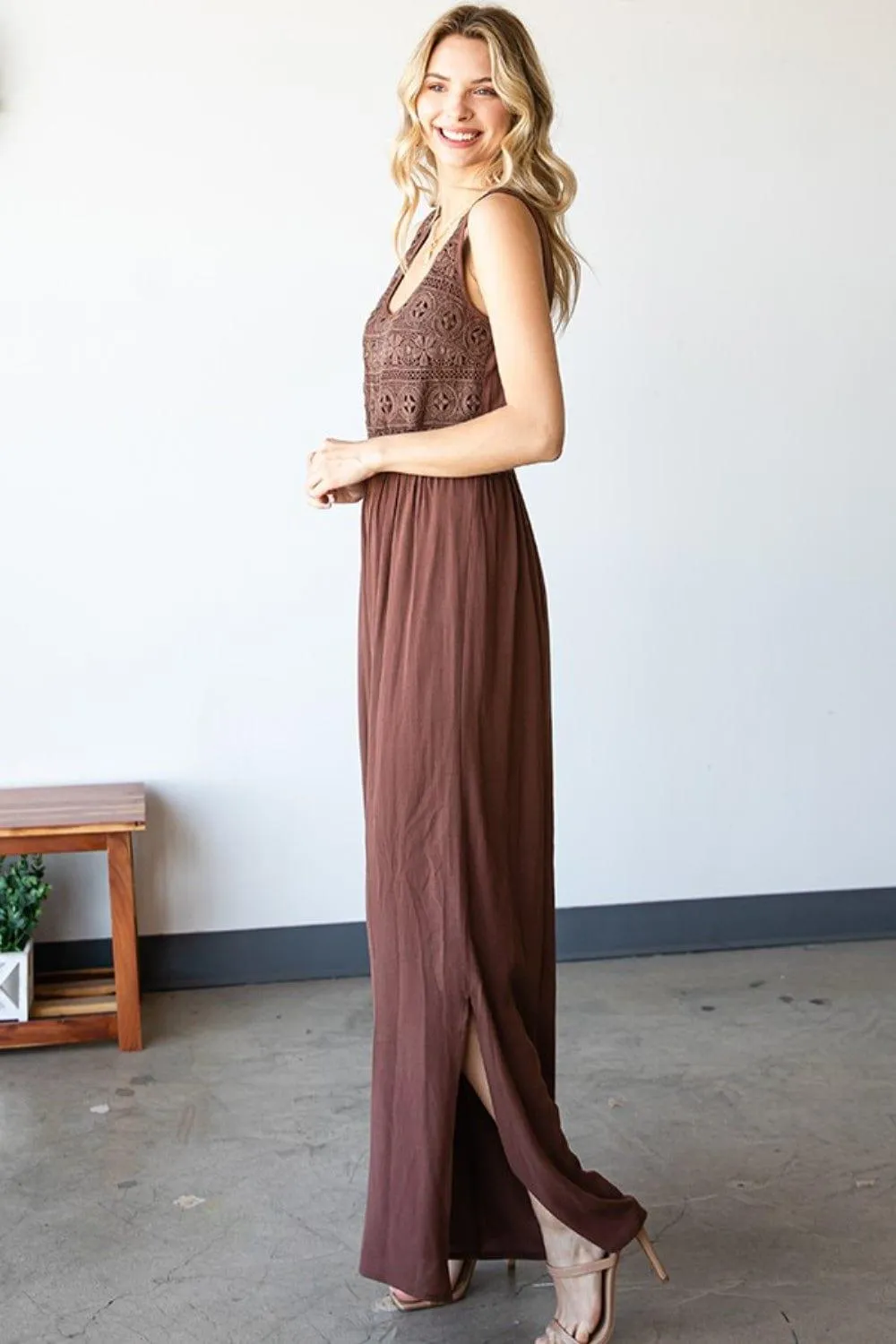 Tie Back Sleeveless Wide Leg Jumpsuit