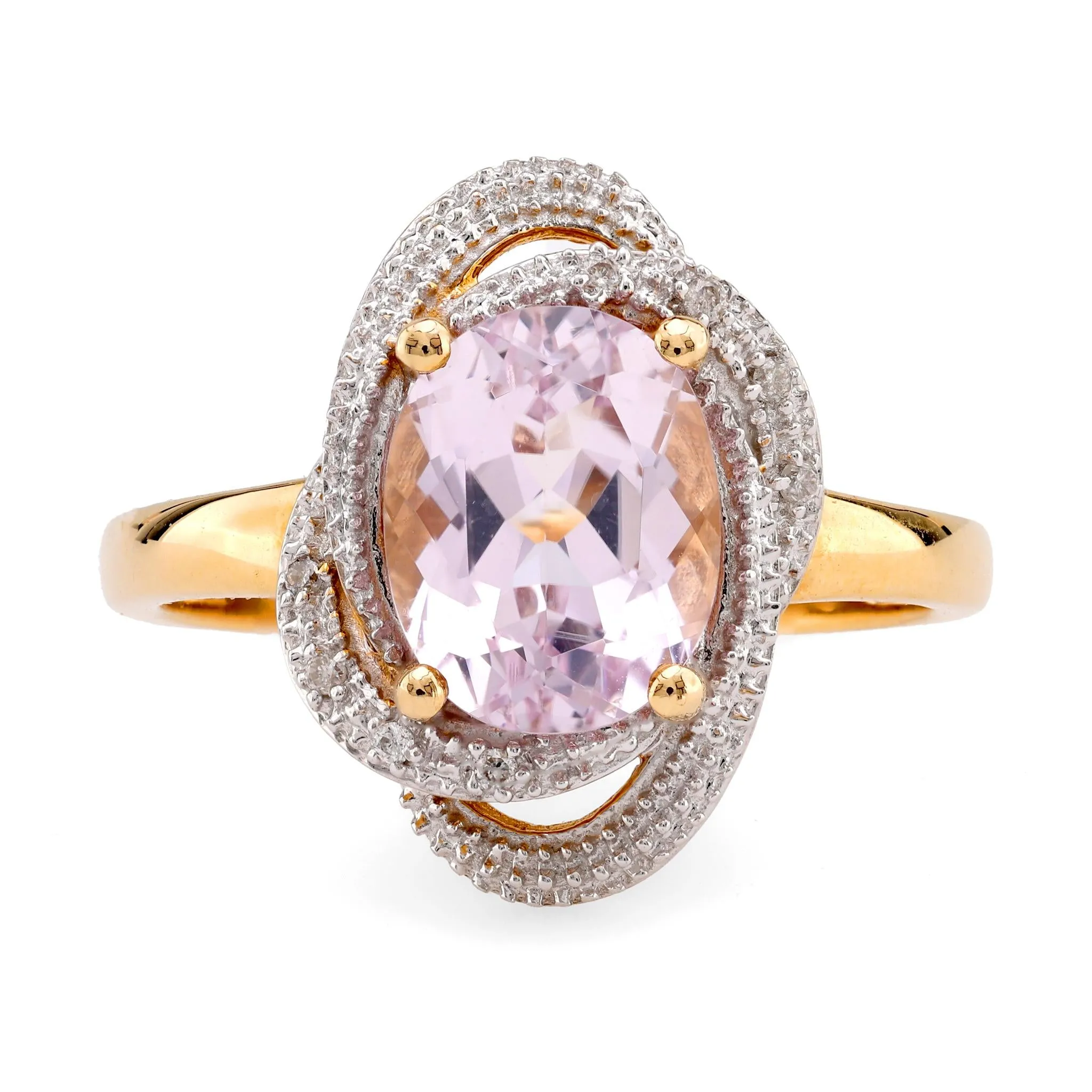 Vintage Kunzite 14K Yellow White Gold Ring