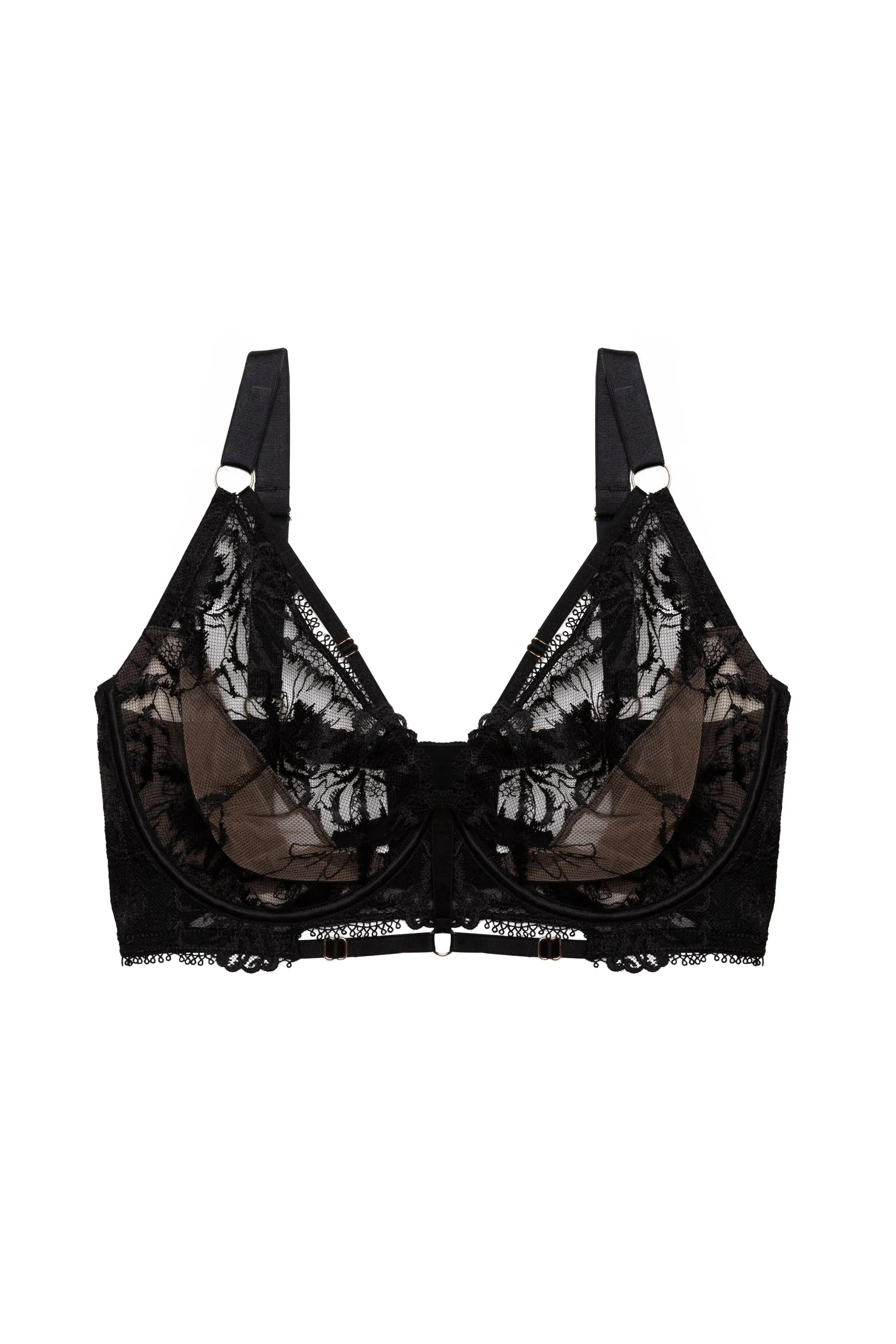 Vivian Black Embroidery Plunge Bra