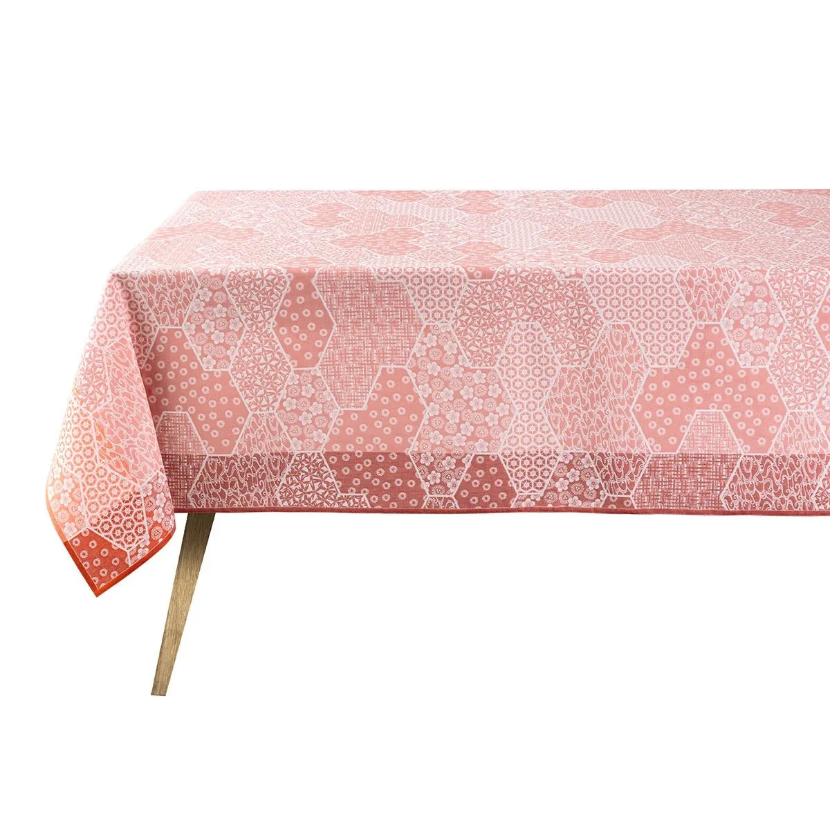 Wagara Pink 59" x 86" Tablecloth by Le Jacquard Français