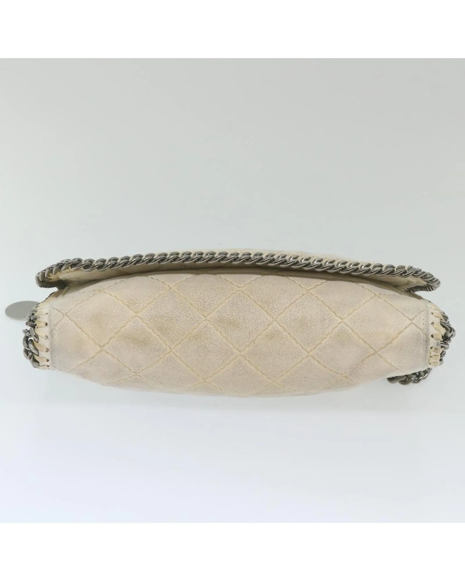 White Polyester Chain Shoulder Bag