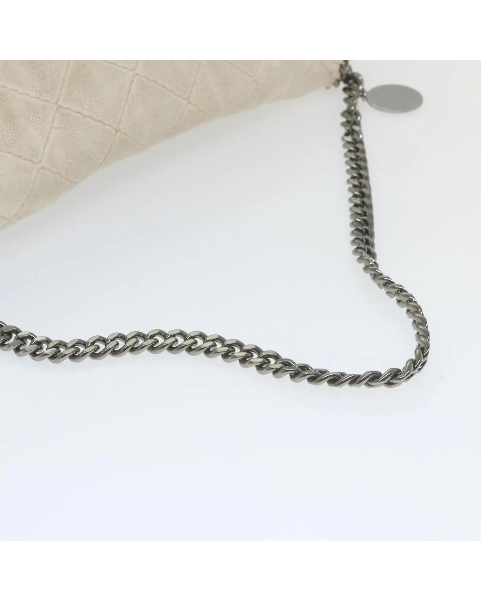 White Polyester Chain Shoulder Bag