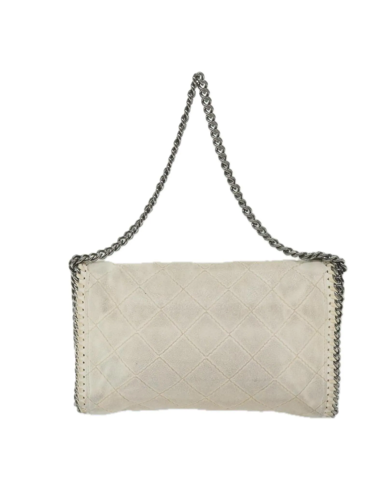 White Polyester Chain Shoulder Bag