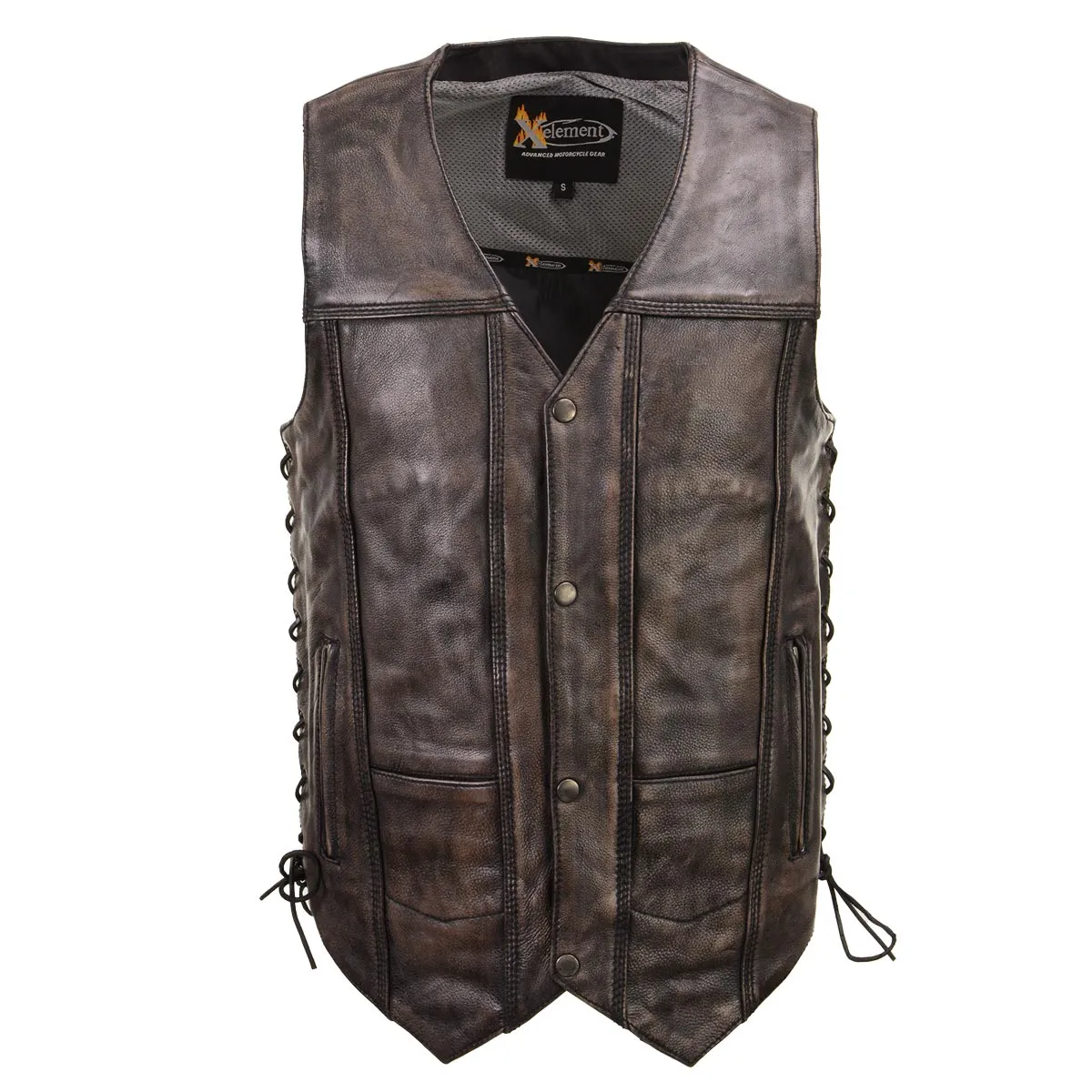 Xelement XS3540 Men's 'Wreck' Distressed Brown Multi-Pocket Motorcycle